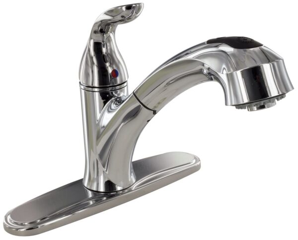 Phoenix Pull-Out Kitchen Faucet, 8 Inch, Chrome Plated