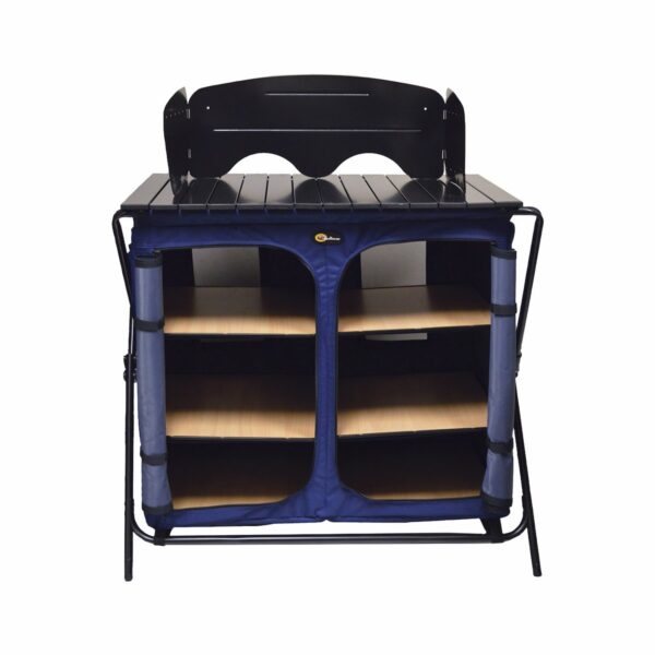 Faulkner Camp Cuisine Kitchen Table, Portable, Blue and Black