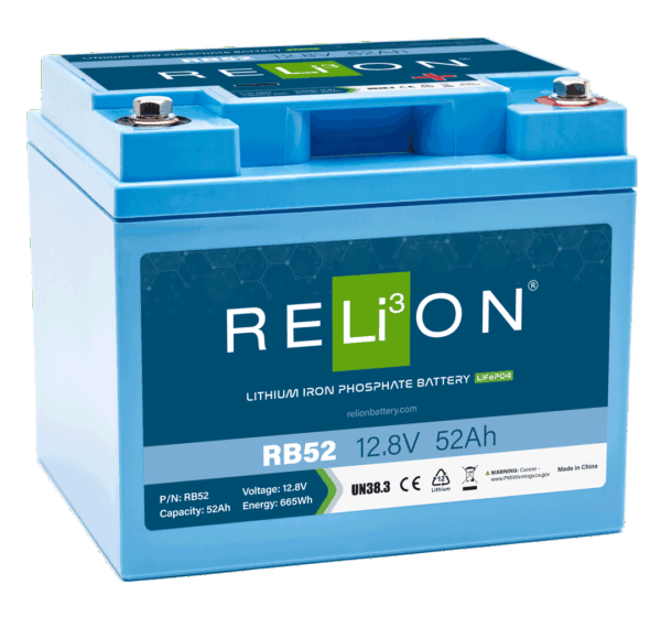 RELiON 12 Volt 52 Ah Lithium Deep Cycle Battery, Group 31
