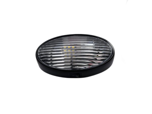 RV Designer Oval LED Porch Light with Switch, 6-1/4 x 3.4 in, Black