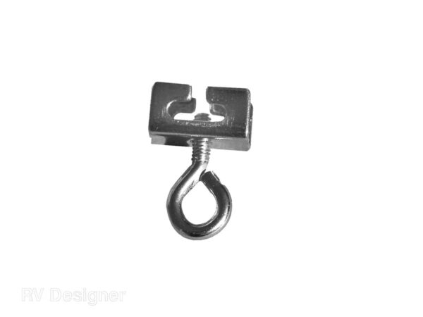 RV Designer I-Beam Curtain Track End Stop, Silver Aluminum, Set of 2