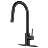 Dura Faucet Hi-Arc Single-Lever Pull-Out RV Kitchen Faucet, Matte Black
