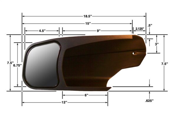 CIPA Custom Towing Mirror, Add-On, 4.5 x 6.75 inches, Set of 2