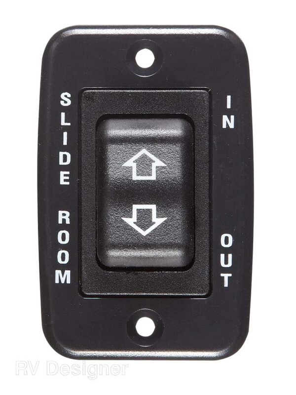 RV Designer Slide Out Switch, 125 Volt AC, 20 Amp, Black