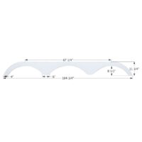 Icon RV Fender Skirt, Single Axle, Polar White, 104-3/4 Inch