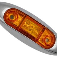 RV Designer Oblong Marker Light, Clear Lens, Amber LED, Multi-Volt, 1.35 x 3.95 Inch