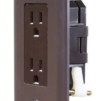 RV Designer Dual AC Receptacle, Brown