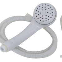 Phoenix Products Hand-Held Shower Head, White Plastic, with Hose
