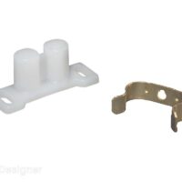 RV Designer 1-11/16 Inch Double Barrel Catch, White, Set of 6
