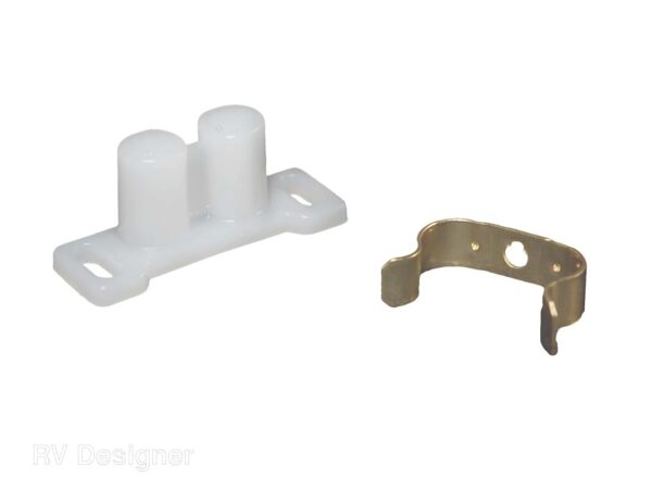 RV Designer 1-11/16 Inch Double Barrel Catch, White, Set of 6