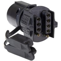 Husky Towing Trailer Wiring Connector Adapter, 7 Blade to 4/5 Flat, Black