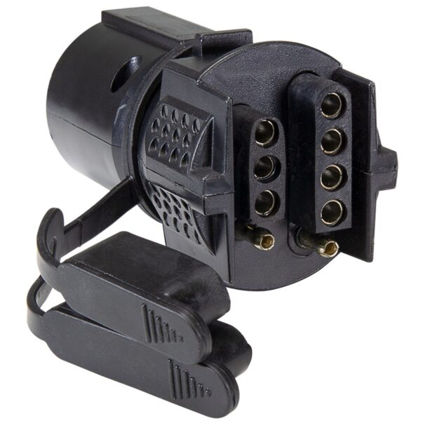 Husky Towing Trailer Wiring Connector Adapter, 7 Blade to 4/5 Flat, Black