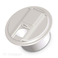 RV Designer 15/30/50 Amp Electrical Cord Hatch, Round, Polar White