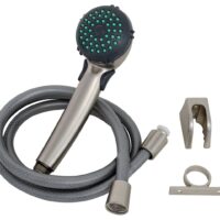 Phoenix Products Hand Held Shower Head, Silver, Brushed Nickel Plated Brass, Single Function, 60 Inch Hose