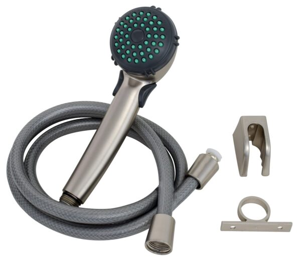 Phoenix Products Hand Held Shower Head, Silver, Brushed Nickel Plated Brass, Single Function, 60 Inch Hose