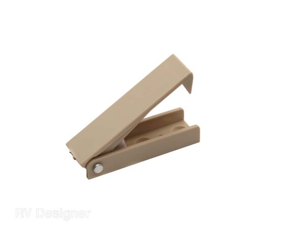 RV Designer Square Door Catch, 2-1/2 Inch, Beige, Set of 2