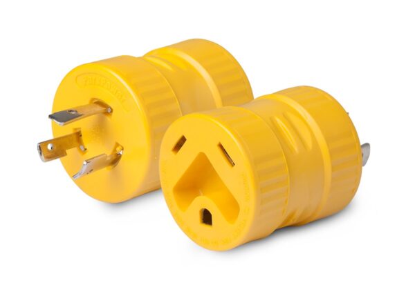 Marinco Park Power 30 to 20 Amp Adapter Plug, Yellow