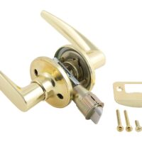 AP Products Entry Door Handle, Passage Lever, Gold