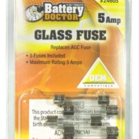 WirthCo Battery Doctor 5-Amp AGC Glass Fuse, Pack of 5