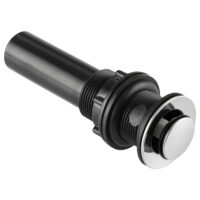 Dura Faucet Pop-Up Sink Drain, 1-1/2 Inch, Chrome, Silver/Black