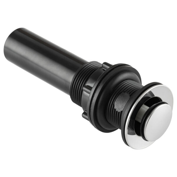Dura Faucet Pop-Up Sink Drain, 1-1/2 Inch, Chrome, Silver/Black
