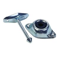 JR Products Silver Door Holder, Straight Plunger, 4-3/4 inch