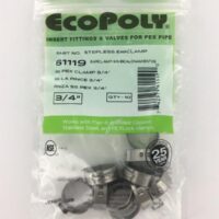 Elkhart PEX Tubing Clamp Set, 3/4 inch, Stainless Steel, 10-Pack, Silver