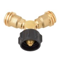 Flame King Propane Supply Splitter, 3-Port, Brass