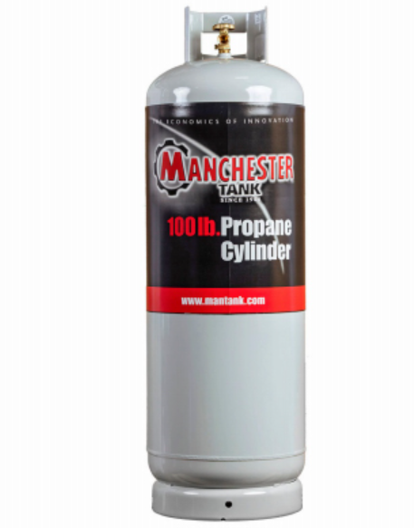Manchester 100 Pound Portable Propane Tank, Gray Steel, OPD Valve