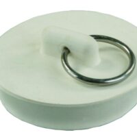 JR Products Sink Drain Stopper, White, Rubber, Model 9495-205-022