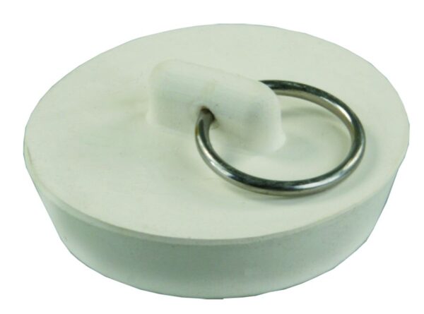 JR Products Sink Drain Stopper, White, Rubber, Model 9495-205-022