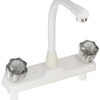 LaSalle Bristol RV Faucet, White, Kitchen, Deck Mount, High-Arc Spout