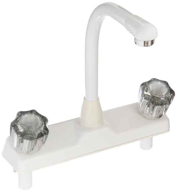 LaSalle Bristol RV Faucet, White, Kitchen, Deck Mount, High-Arc Spout