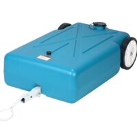 Barker 30-Gallon Portable Waste Tote, 2 Wheels, Blue