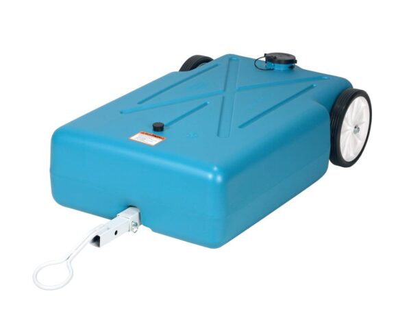 Barker 30-Gallon Portable Waste Tote, 2 Wheels, Blue