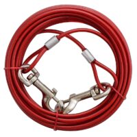 Valterra Steel Cable Pet Leash, 20 Feet, Red, for Dogs up to 100 lbs