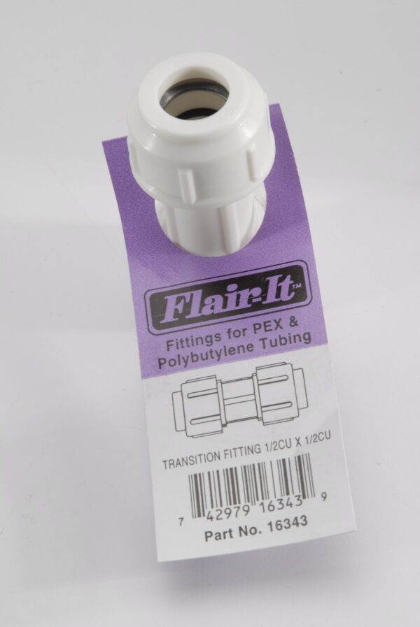 Elkhart Supply Tube End Fitting, White, 7/8-inch Compression, Straight