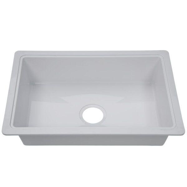 Lippert Single Bowl Rectangular Sink, 25x17 Inch, White
