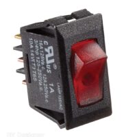 RV Designer 125V 10A Rocker Switch with Red Light, Black