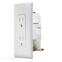 RV Designer Dual AC Receptacle, White