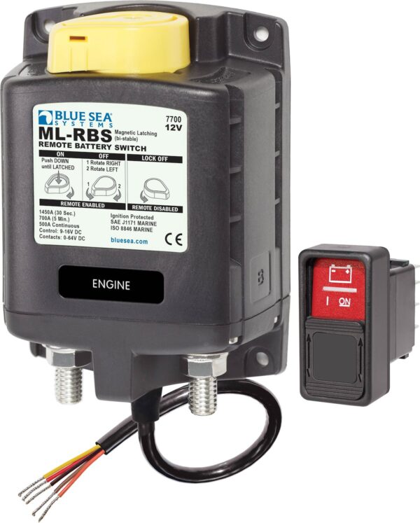 Blue Sea Systems Battery Disconnect Switch, 500 Ampere, Rotary with Fixed Knob