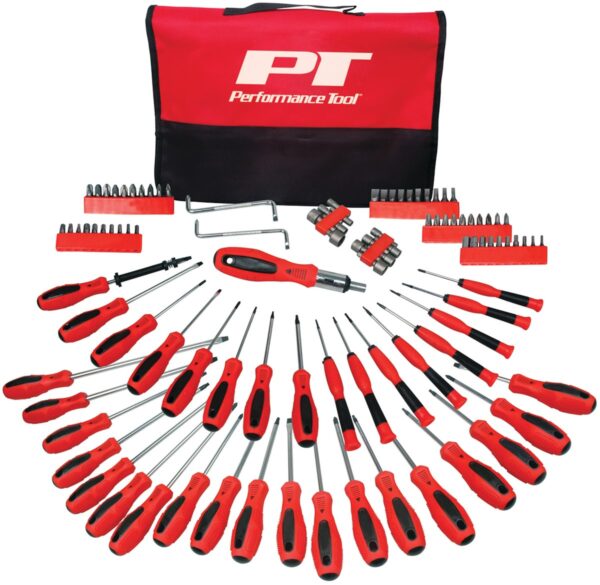 Performance Tool Multi-Bit Screwdriver Set with Case