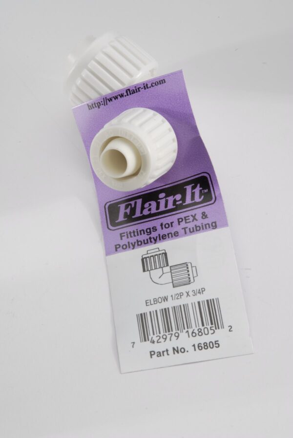 Elkhart Supply Reducing Compression Elbow, 3/4 to 1/2 Inch, 90 Degree, White