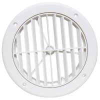 Valterra 5-Inch Round Ceiling Register with Damper, White
