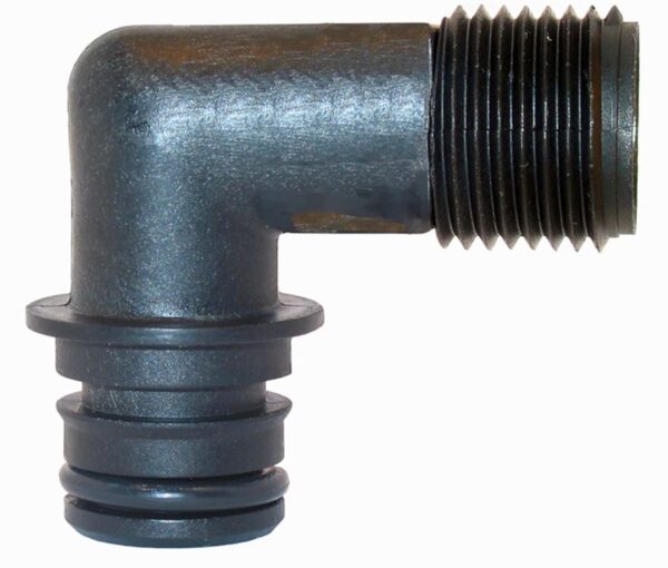Flojet 1/2 Inch Quick Connect to Male Threaded 90 Degree Elbow