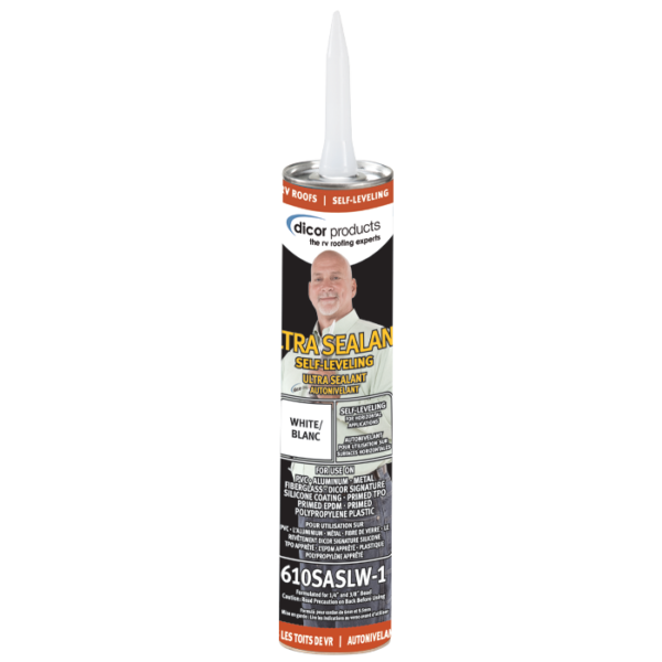 Dicor Self-Leveling Lap Sealant, White, 10 oz.
