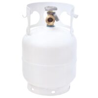Flame King 5 Pound Propane Tank, White, with Gauge and OPD Valve