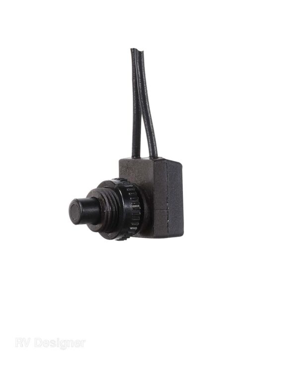 RV Designer Roof Vent Switch, 12 Volt DC, Push Button, Black