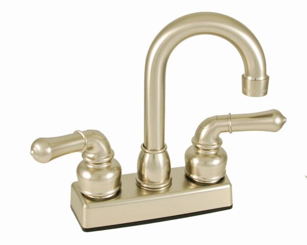 Empire Brass RV Faucet, Silver, Kitchen, 4-inch Deck Mount, High-Arc Spout