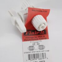 Elkhart Supply 3/8 Inch Fresh Water Stop Valve, Straight, White